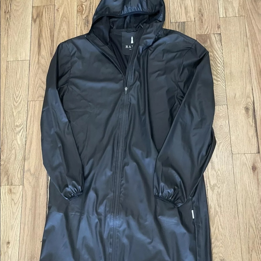 Men's Womens RAINS Breaker Waterproof Zip Hooded Jacket Green Size L / XL